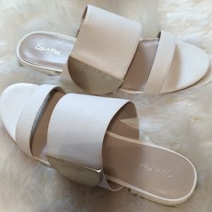 Super cute white summer Calvin Klein sandals!